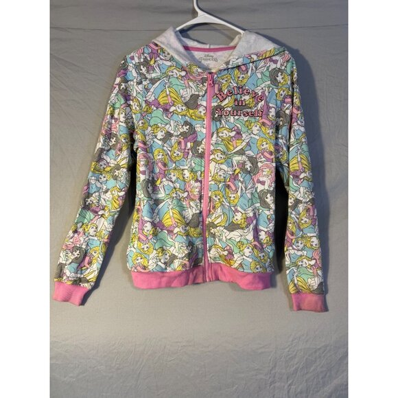 Disney Princess Hoodie Hooded Sweatshirt Zips Girls Size XL Believe in Yourself - Picture 1 of 3